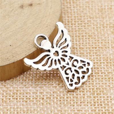 China 50pcs/bag 25x27mm Antique Angel Charms Vintage Silver Plated ABD-C13675 Zinc Alloy Pendants for sale