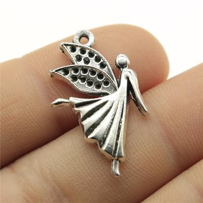 China Antique Vintage 100pcs/bag 29x16mm Silver Plated Zinc Alloy ABD-C12208 Antique Angel Charms Pendants for sale