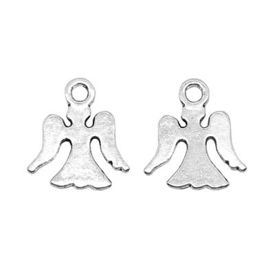 China Antique Vintage 200pcs/bag 14x15mm Antique Silver Plated Zinc Alloy ABD-C13664 Angel Charms Pendants for sale