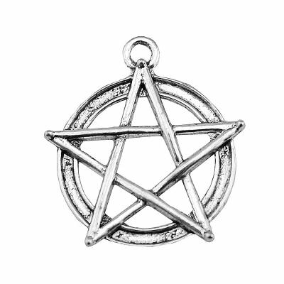 China Vintage 100pcs/bag 28mm Antique Silver Plated Bronze Plated Zinc Alloy Star Charms Pendants ABD-C10036 for sale