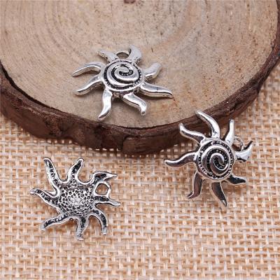 China Vintage 100pcs/bag 19x17mm Silver Plated Bronze Plated Zinc Alloy Plated Antique Sun Charms Pendants ABD-C11800 for sale