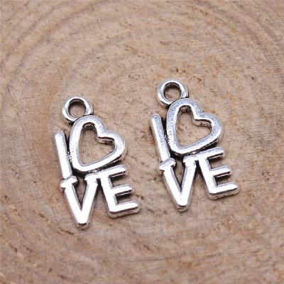 China Vintage 400pcs/bag 12mm Antique Silver Plated Bronze Plated Zinc Alloy Love Charms Pendants ABD-C10053 for sale