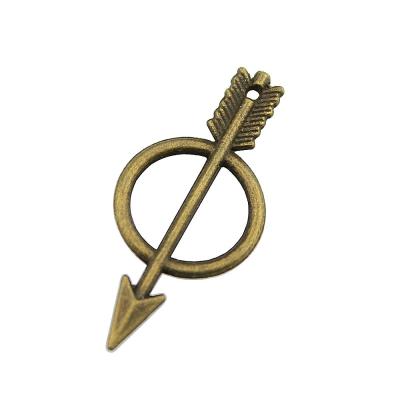 China Vintage 200pcs/bag 29mm Antique Silver Plated Bronze Plated Zinc Alloy Arrow Charms Pendants ABD-C10029 for sale