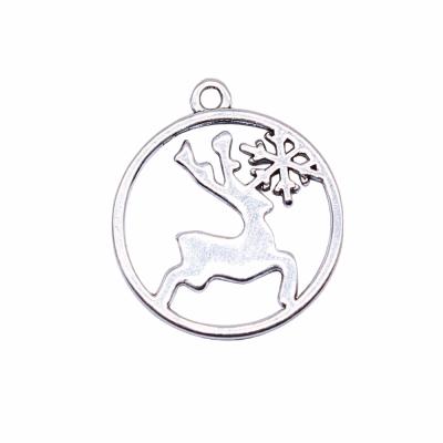 China 100pcs/bag 25x22mm Vintage Antique Silver Plated Zinc Alloy Snow Moose Charms Pendants ABD-C14507 for sale