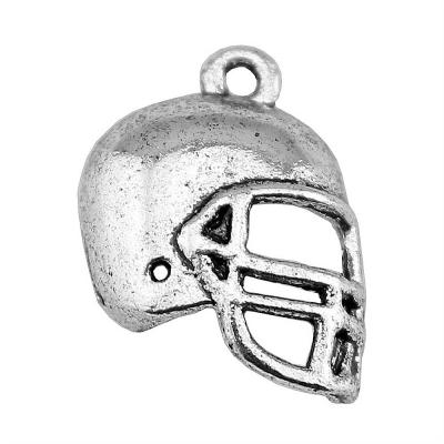 China 100pcs/bag 20x15mm Vintage Antique Silver Plated Bronze Plated Zinc Alloy Football Helmets Charms Pendants ABD-C10468 for sale