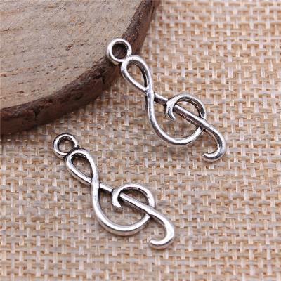 China Vintage 200pcs/bag 9x25mm Antique Silver Plated Bronze Plated Zinc Alloy Note Charms Pendants ABD-C11158 for sale