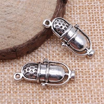 China Vintage 50pcs/bag 26x13mm Antique Silver Plated Bronze Plated Zinc Alloy Microphone Charms Pendants ABD-C10637 for sale