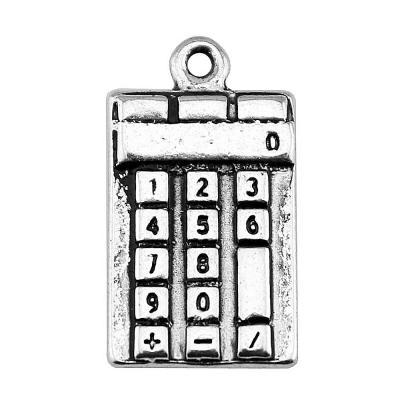 China Vintage 100pcs/bag 23x13mm Antique Silver Plated Bronze Plated Zinc Alloy Calculators Charms Pendants ABD-C10480 for sale