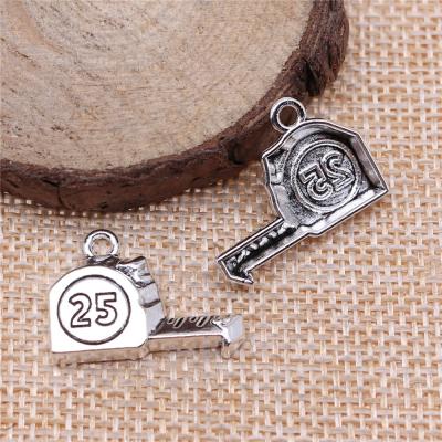 China Vintage 50pcs/bag 23x16mm Antique Silver Plated Bronze Plated Zinc Alloy Tape Measure Charms Pendants ABD-C10919 for sale