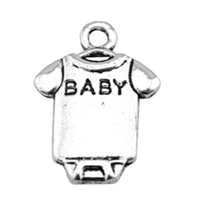 China Vintage 200pcs/bag 17x12mm Antique Silver Plated Bronze Plated Zinc Alloy Cloth Charms Pendants ABD-C10641 for sale