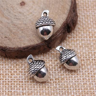 China Vintage 100pcs/bag 15x10x9mm Antique Silver Plated Bronze Plated Zinc Alloy 3D Tassels Charms Pendants ABD-C11069 for sale