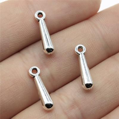 China Vintage 100pcs/bag 16mm Silver Plated Antique Water Drops Zinc Alloy End Beads Pendants ABD-C13014 for sale