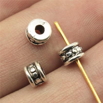 China Vintage 200pcs/bag 6x6x4mm Silver Plated Zinc Alloy Spacer Bead Pendants ABD-C12861 for sale