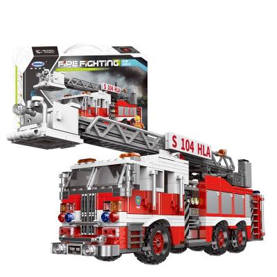 China Construction Toy XINGBAO Fire Fighting Truck Building Block Ladder Fire Pumps Education Toys for sale