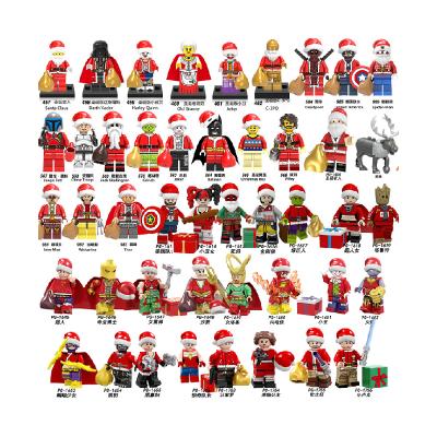 China Building Toy Mini Christmas Bricks Santa Claus Characters Super Hero Building Blocks Compatible Children Toys for sale