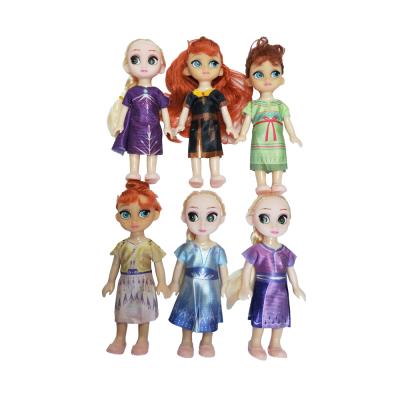 China TOY 6PCS Girl MODEL Doll Elsa Anna Fashion Princess Dolls Toys For Gift for sale