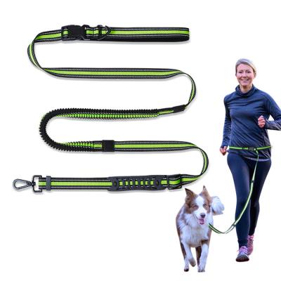 China Reflective Lights Waist Belt Adjustable Pet Rush Dog Running Explosion Proof Leash for sale