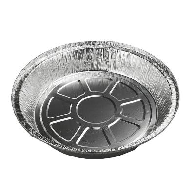 China Eco - Friendly 9 Inch Round Aluminum Foil Containers With Lid Aluminum Foil Tray Dish for sale