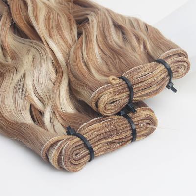 China Machine frame; 1-2 Years High Quality Durable Italian Cuticle Wave 12A Double Drawn Virgin Raw Highlights Aligned Bundles Remy Weft Russian Hair Extensions for sale