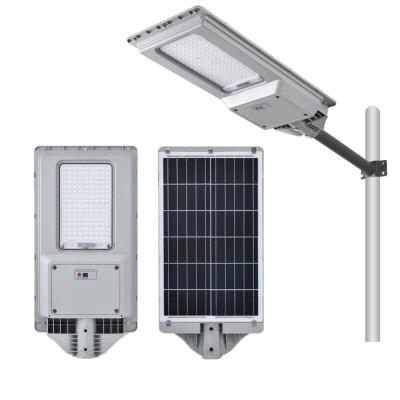 China Outdoor Energy Saving PIR Sensor Outdoor 100w 150w 200w 250w 300w Integrated All In One ABS Solar Led Street Light Solar Spotlights for sale