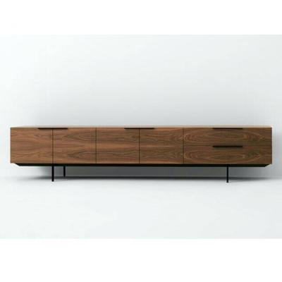 China Walnut Wood Color TV Stand Modern Wooden TV Stand Furniture Living Room Cabinet for sale