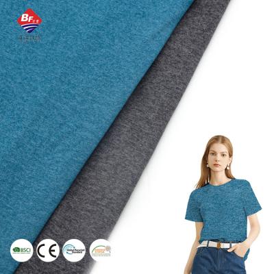 China Anti stretch pill solid color 95%polyester 5%spandex 150gsm plain knit jersey fabric for women T-shirt for sale