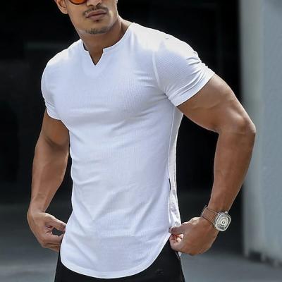 China Fashion Casual Short Classic T-shirt Men's T-shirt Plain V-Neck Street Sleeve T-shirt Large And Comfortable T-shirt for sale