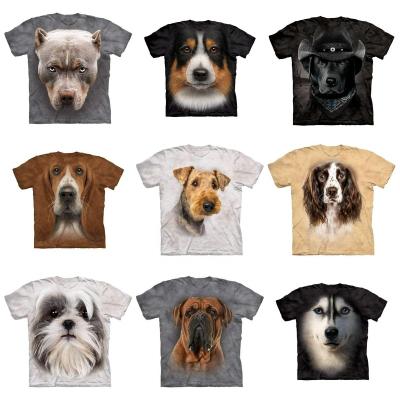 China Custom Anti-Wrinkle Plain T-shirts Cartoon Manga Animal Graphic T-shirt For 3d Print Unisex 100% Polyester Dog Print T-shirt for sale