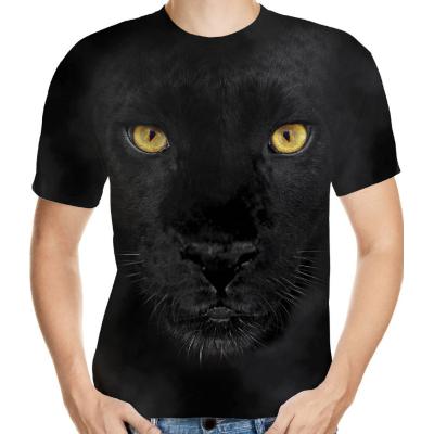 China Anti-Wrinkle Mens Animal Graphic Prints T-shirt Crew Neck Black Gold Brown 3d Print Yellow Orange T-Shirts Over Sized T Shirt for sale