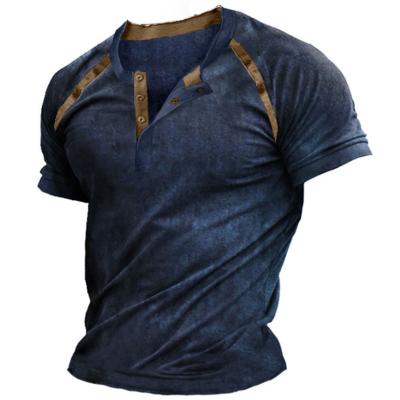 China Street Graphic Raglan Casual Short Sleeve 3d Print Men's Anti-Wrinkle T-shirt Print T-shirts Vintage Button Up T-Shirt For Men for sale