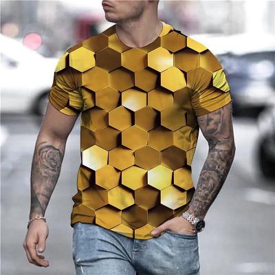 China Anti-Wrinkle Men's Round Neck T-shirt Graphic Custom 3d Print Casual Daily Streetwear 3d Print T-shirts Pour Hommes for sale