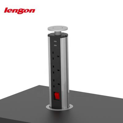 China Indoors Kitchen 3 Ways UK Pulling Vertical Table Desk Sound With USB Controlled Power Strip Socket oultet for sale