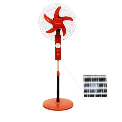 China 12V DC 16 Inch Solar Rechargeable Standing Fan With Battery And Led Light for sale