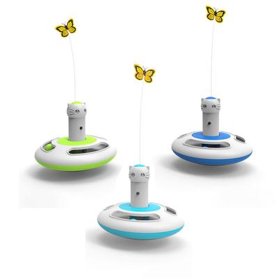 China Viable Electric Automatic Interactive Butterfly IQ Rotating Pet Toy Funny Smart Cat Toy Training Enigma for sale