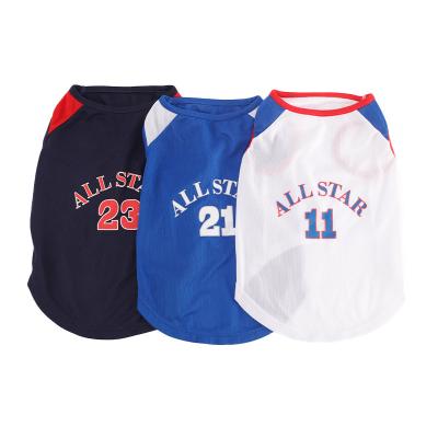 China High Quality Sport Team Design Dog Apparel Coats Basketball Suits Overalls Viable Pet Cloth for sale