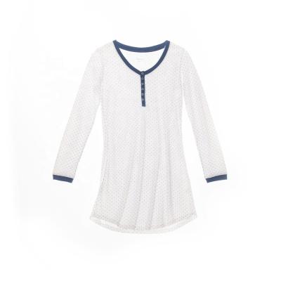 China Breathable Women's Long Sleeve Nightgown With Fly Front Nightgown Summer Sleepwear Sleepwear Spring Autumn for sale