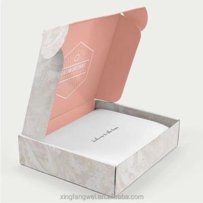 China Recyclable Factory Custom Logo Printing Cardboard Gold Eyelash Corrugated Pink Mailing Mailer Boxes Packaging Box for sale