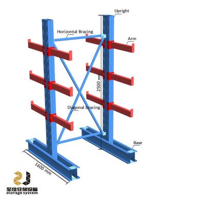 China Corrosion Protection Customized Height 300-1800mm Cantilever Arm Racking for sale