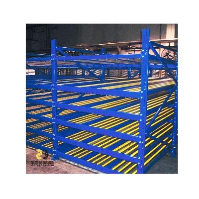 China Folding Gravity Pallet Cardboard Flow Roll Stand for sale