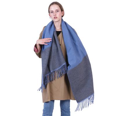 China 2022 Wholesale New Design Winter Ladies Solid Color Double Sided Cashmere Scarf Fashion 8 Colors Acrylic Scarf With Tassel for sale