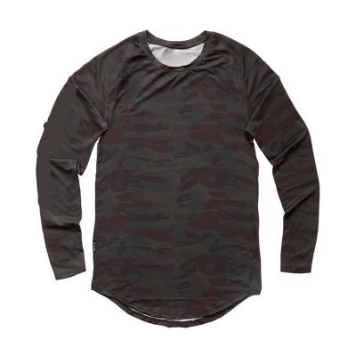 China Anti-Wrinkle Long Sleeve Plus Size Fitness Tops Mens Top Plain High Quality White Fitted Mens T-Shirts Camouflage Tank Top for sale