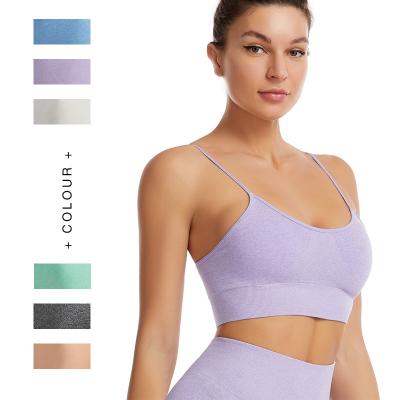 China Macaron sports popular QUICK DRY color cropped tank top fashion bandage women yoga tank top for sale