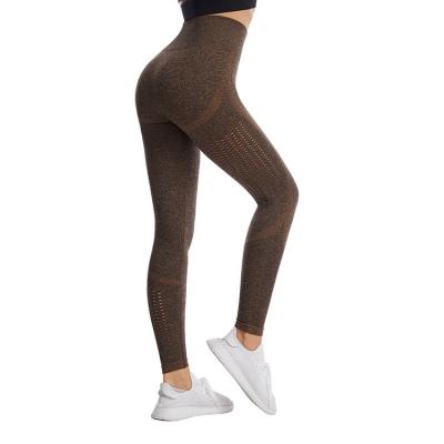 China Mesh Leggings High Waist Seamless Anti-Static Women Yoga Pants Workout Gym Pants Hollow Out Sport Fitness Gaiters for sale