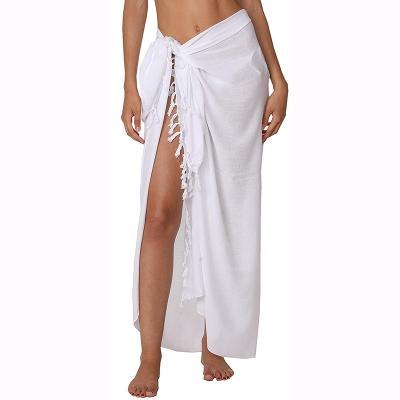 China Custom Pump Sarong Covers Women's Swimsuit One Piece Sexy Pareo Dress Multi Wear Sarongs Cover Ups Beachwear Polyester With Cotton for sale