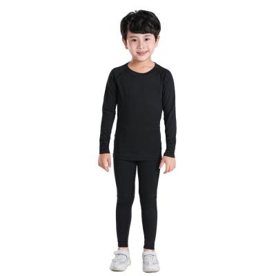 China Wholesale Kids Breathable Bodysuits Long Tight Tracksuit 2pcs Breathable Fitness Boy Compression Sets Tights Sports Suit Athletic Sportswear for sale