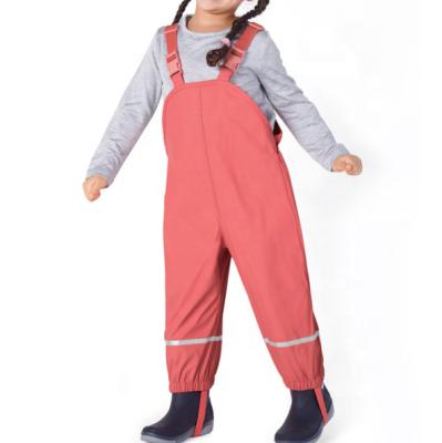 China Overalls Wholesale Cheap Raincoats PU Solid Color Bachelor Raincoats Rain Bib Pants For Kids for sale