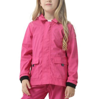 China Custom Made 100% Children's PU Polyester Raincoat Children Singlet Raincoat Clothes Rain Jacket Girl's Raincoat for sale