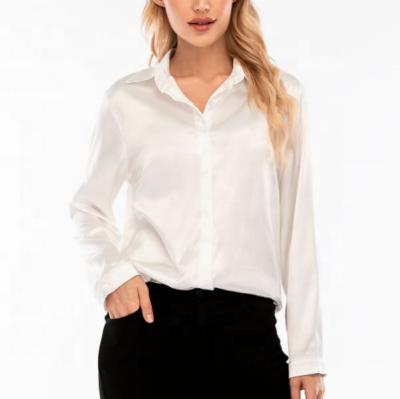 China Anti-pilling Classic Button Down Shirts Long Sleeve Regular Fit Stain Blouse For Women for sale