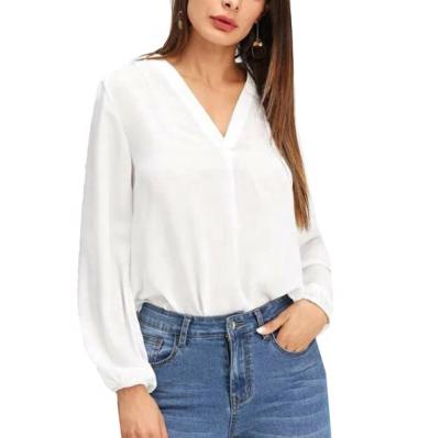 China Anti-pilling Casual Solid Shirts High Quality Outwear Tops Women Chiffon Blouse For Women 2021 for sale