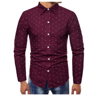 China Anti-Pilling Mens Hipster Slim Fit Floral Print Long Sleeve Button Up Dress Shirts for sale